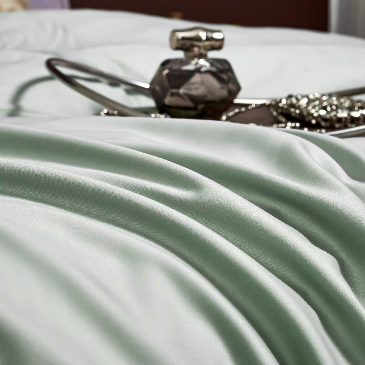 91家纺网 家纺一手货源 找家纺 玖玖爱家纺 2025新款天丝棉磨毛四件套-安雅 安雅-银河绿