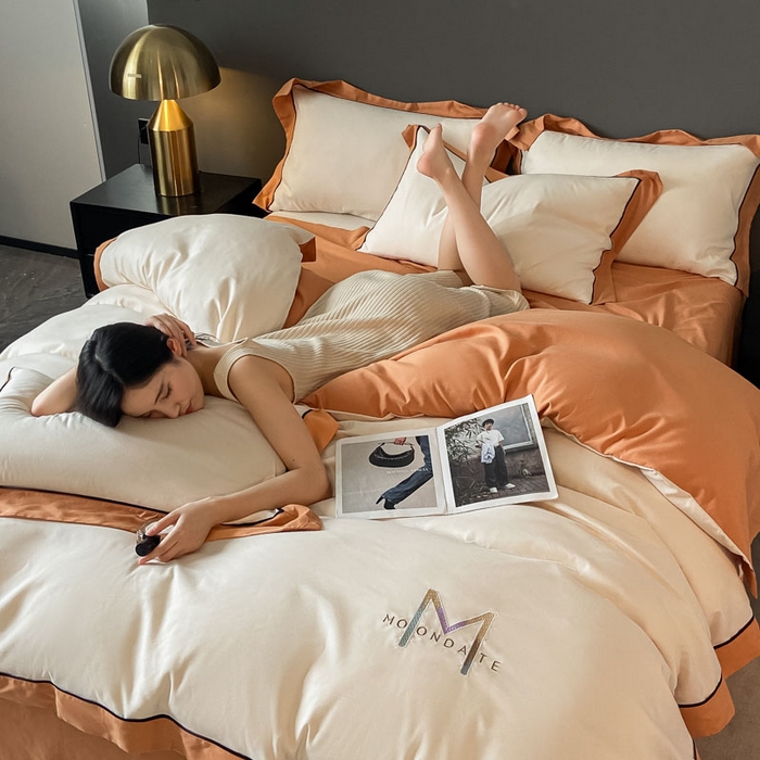 91家纺网 家纺一手货源 找家纺 （总）遇见家居生活馆 2025新款亲肤棉磨毛刺绣四件套（控价：标准128，加大138）