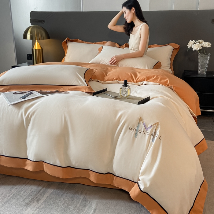 91家纺网 家纺一手货源 找家纺 （总）遇见家居生活馆 2025新款亲肤棉磨毛刺绣四件套（控价：标准128，加大138）