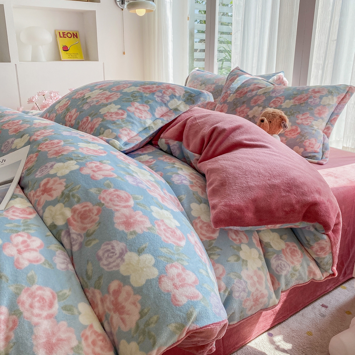 91家纺网 家纺一手货源 找家纺 梵克保罗 2025新款A类高克重牛奶绒印花四件套（包含买家秀） 春色兰