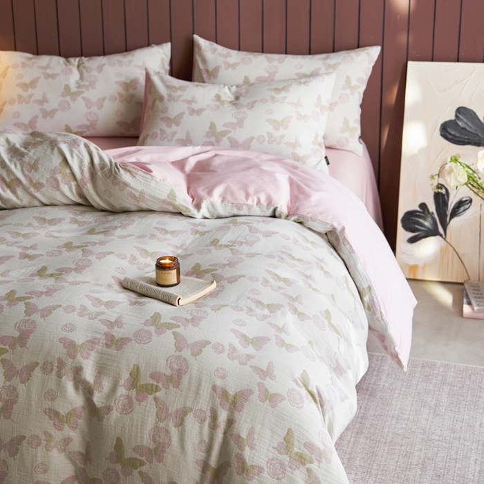 91家纺网 家纺一手货源 找家纺 （总）宜代光年 2025新款彩色色织大提花纱布四件套