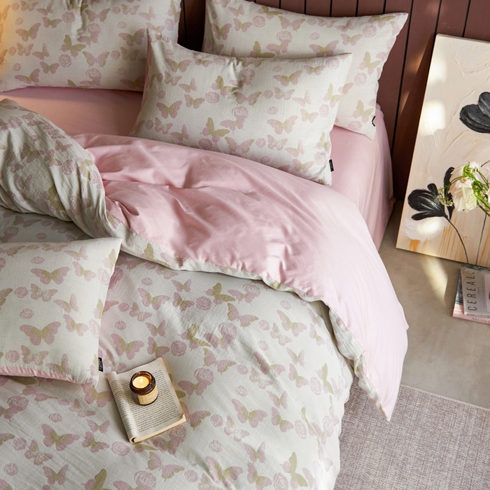 91家纺网 家纺一手货源 找家纺 （总）宜代光年 2025新款彩色色织大提花纱布四件套