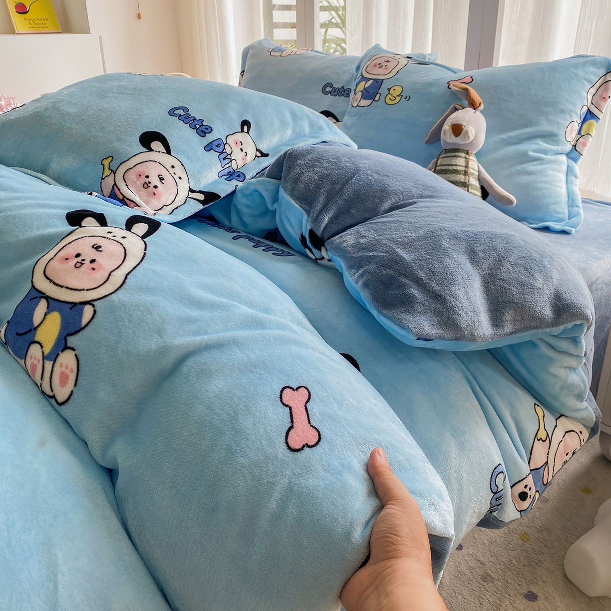 91家纺网 家纺一手货源 找家纺 梵克保罗 2025新款A类高克重牛奶绒印花四件套（包含买家秀） 乐淘淘