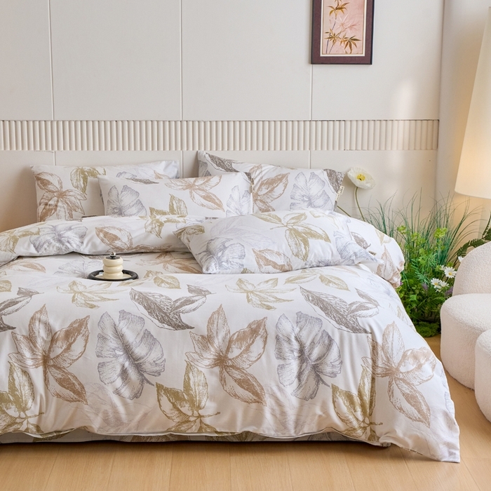 91家纺网 家纺一手货源 找家纺 （总）春皖家纺 2025新款全棉原棉磨毛色织水洗四件套回暖系列-风格二