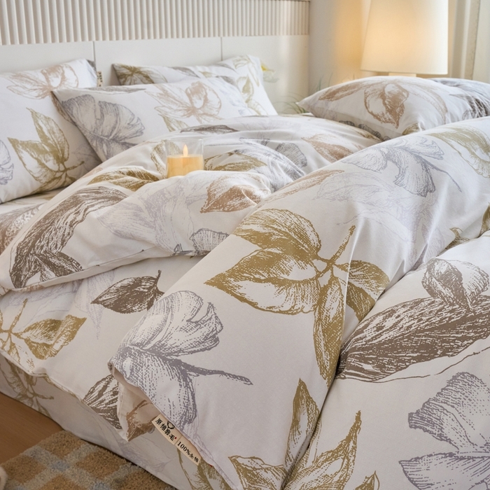 91家纺网 家纺一手货源 找家纺 （总）春皖家纺 2025新款全棉原棉磨毛色织水洗四件套回暖系列-风格二