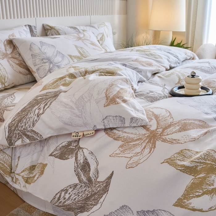 91家纺网 家纺一手货源 找家纺 （总）春皖家纺 2025新款全棉原棉磨毛色织水洗四件套回暖系列-风格二