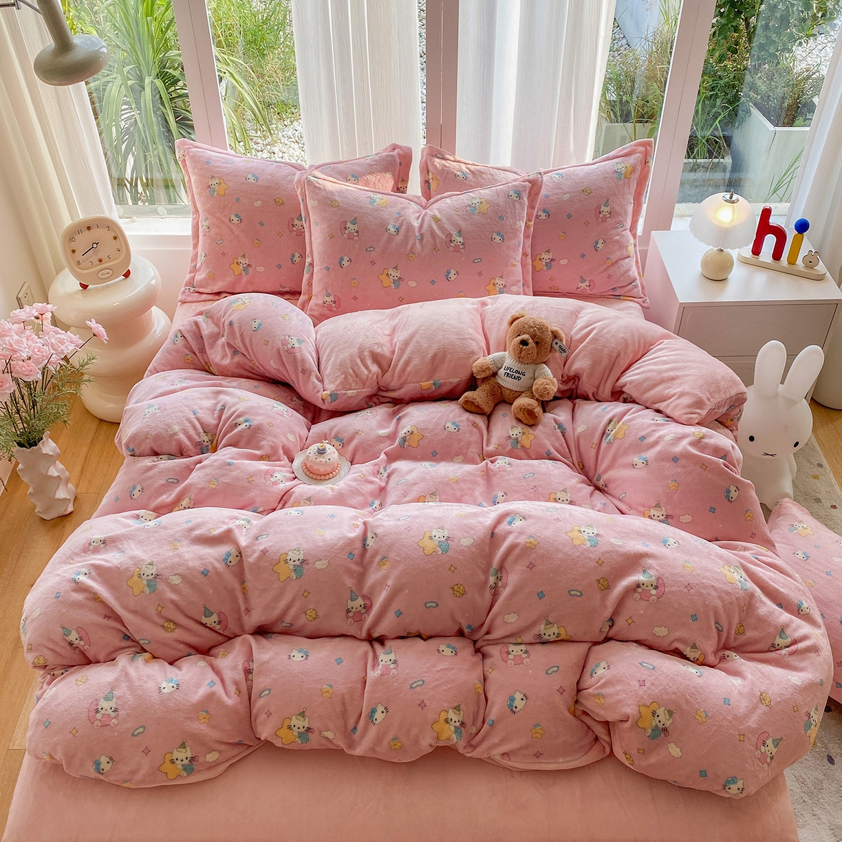 91家纺网 家纺一手货源 找家纺 梵克保罗 2025新款A类高克重牛奶绒印花四件套（包含买家秀） 萌喵