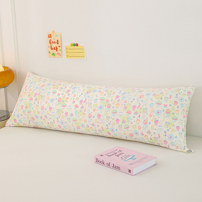 91家纺网 家纺一手货源 找家纺 （总）芯奇想 2025新款全棉双层纱有氧长枕抱枕芯+枕套 双人枕 长腰靠