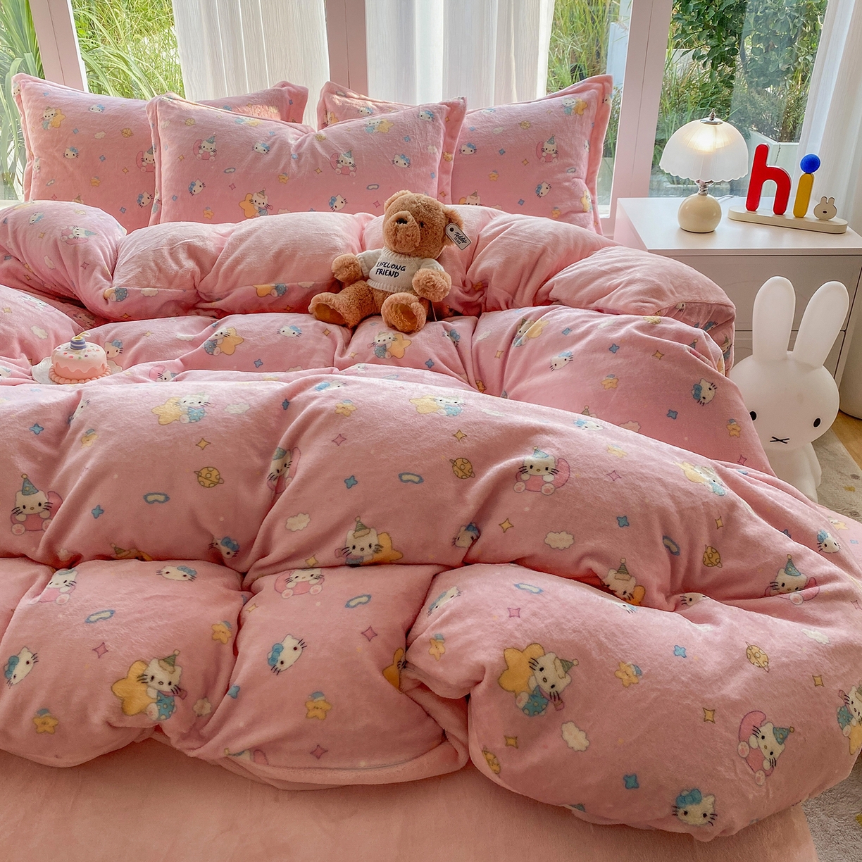 91家纺网 家纺一手货源 找家纺 梵克保罗 2025新款A类高克重牛奶绒印花四件套（包含买家秀） 萌喵