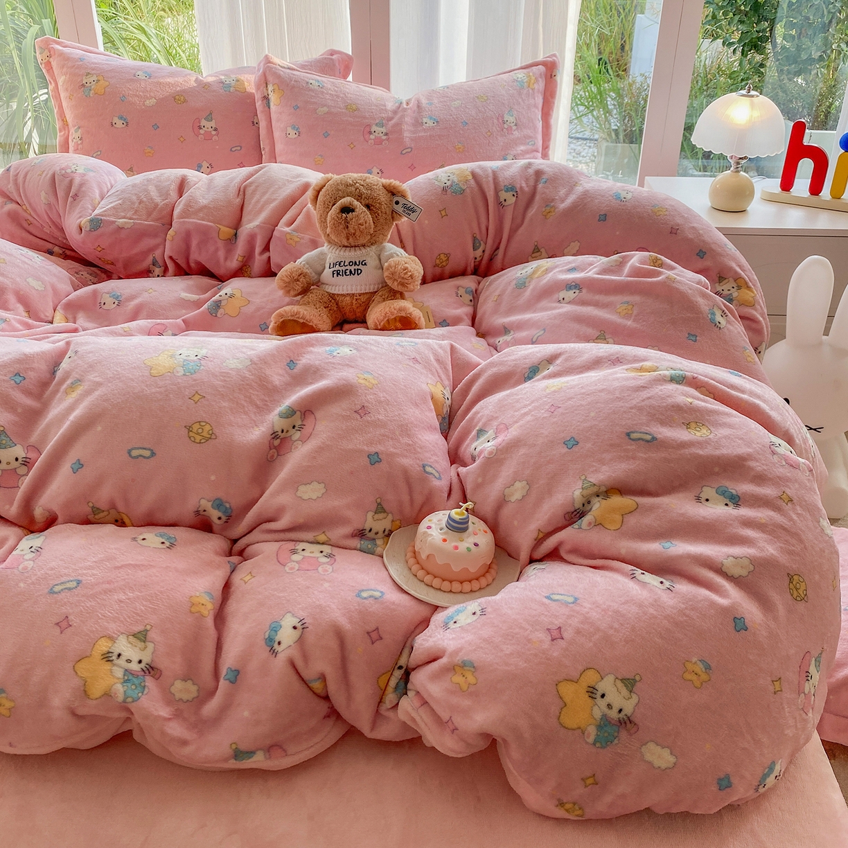 91家纺网 家纺一手货源 找家纺 梵克保罗 2025新款A类高克重牛奶绒印花四件套（包含买家秀） 萌喵