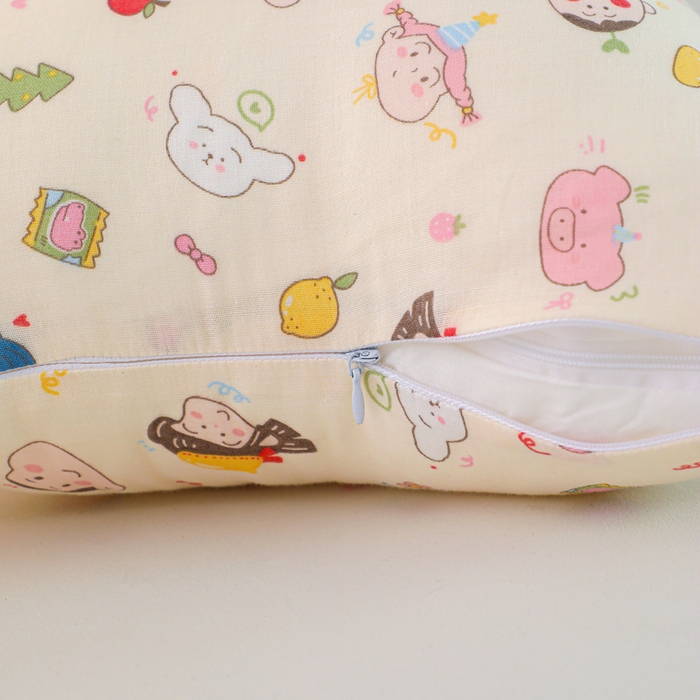 91家纺网 家纺一手货源 找家纺 芯奇想 2025新款全棉双层纱有氧长枕抱枕芯+枕套 双人枕 长腰靠 阿呆