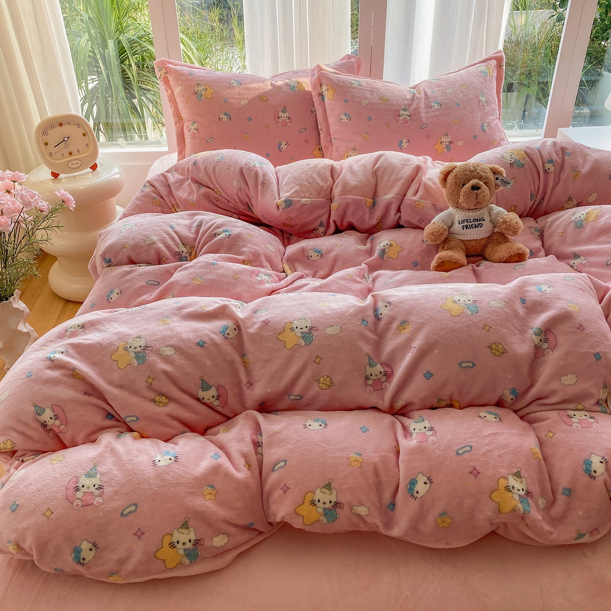 91家纺网 家纺一手货源 找家纺 梵克保罗 2025新款A类高克重牛奶绒印花四件套（包含买家秀） 萌喵