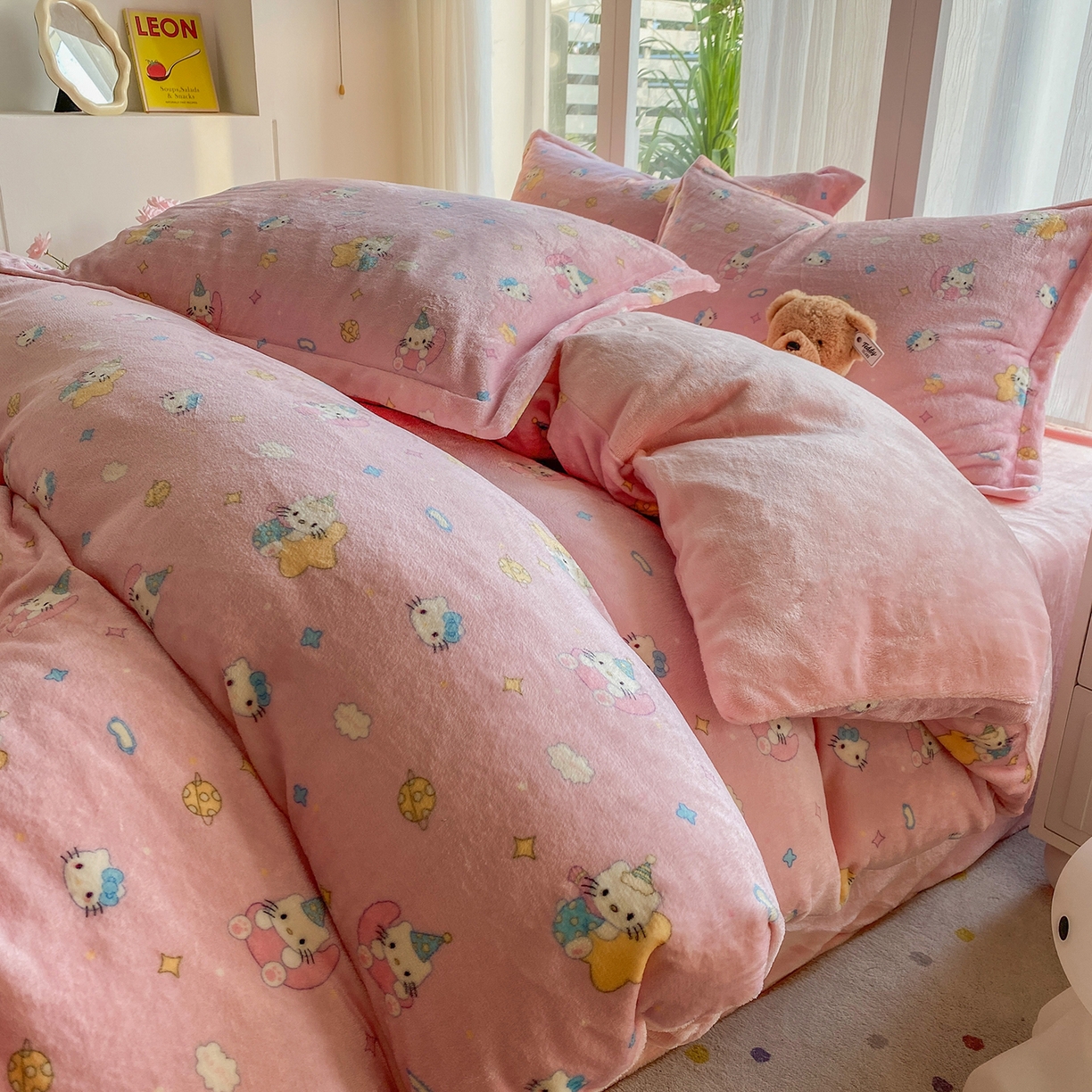 91家纺网 家纺一手货源 找家纺 梵克保罗 2025新款A类高克重牛奶绒印花四件套（包含买家秀） 萌喵