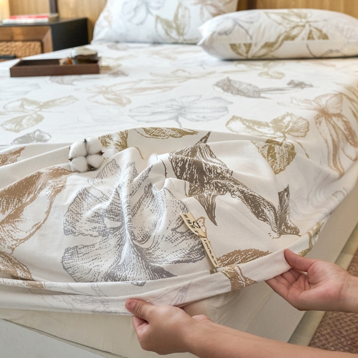 91家纺网 家纺一手货源 找家纺 （总）春皖家纺 2025新款全棉原棉磨毛色织水洗单床笠回暖系列-风格二