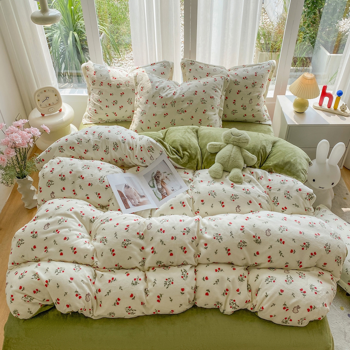 91家纺网 家纺一手货源 找家纺 梵克保罗 2025新款A类高克重牛奶绒印花四件套（包含买家秀） 小确幸