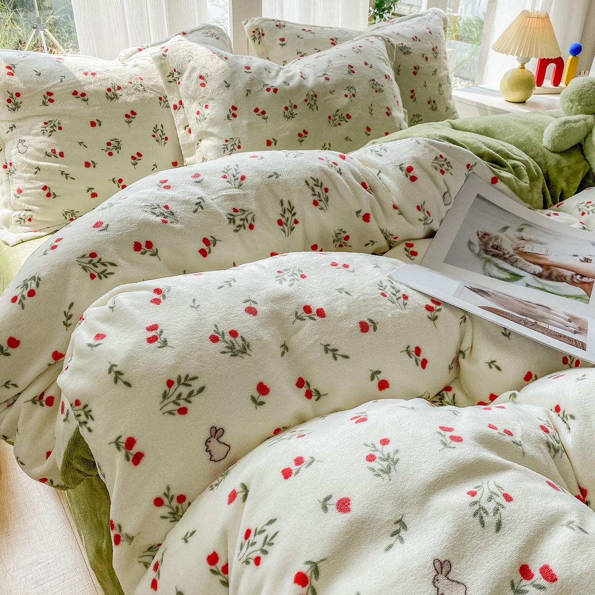 91家纺网 家纺一手货源 找家纺 梵克保罗 2025新款A类高克重牛奶绒印花四件套（包含买家秀） 小确幸