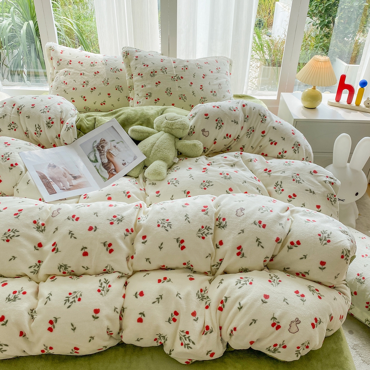 91家纺网 家纺一手货源 找家纺 梵克保罗 2025新款A类高克重牛奶绒印花四件套（包含买家秀） 小确幸