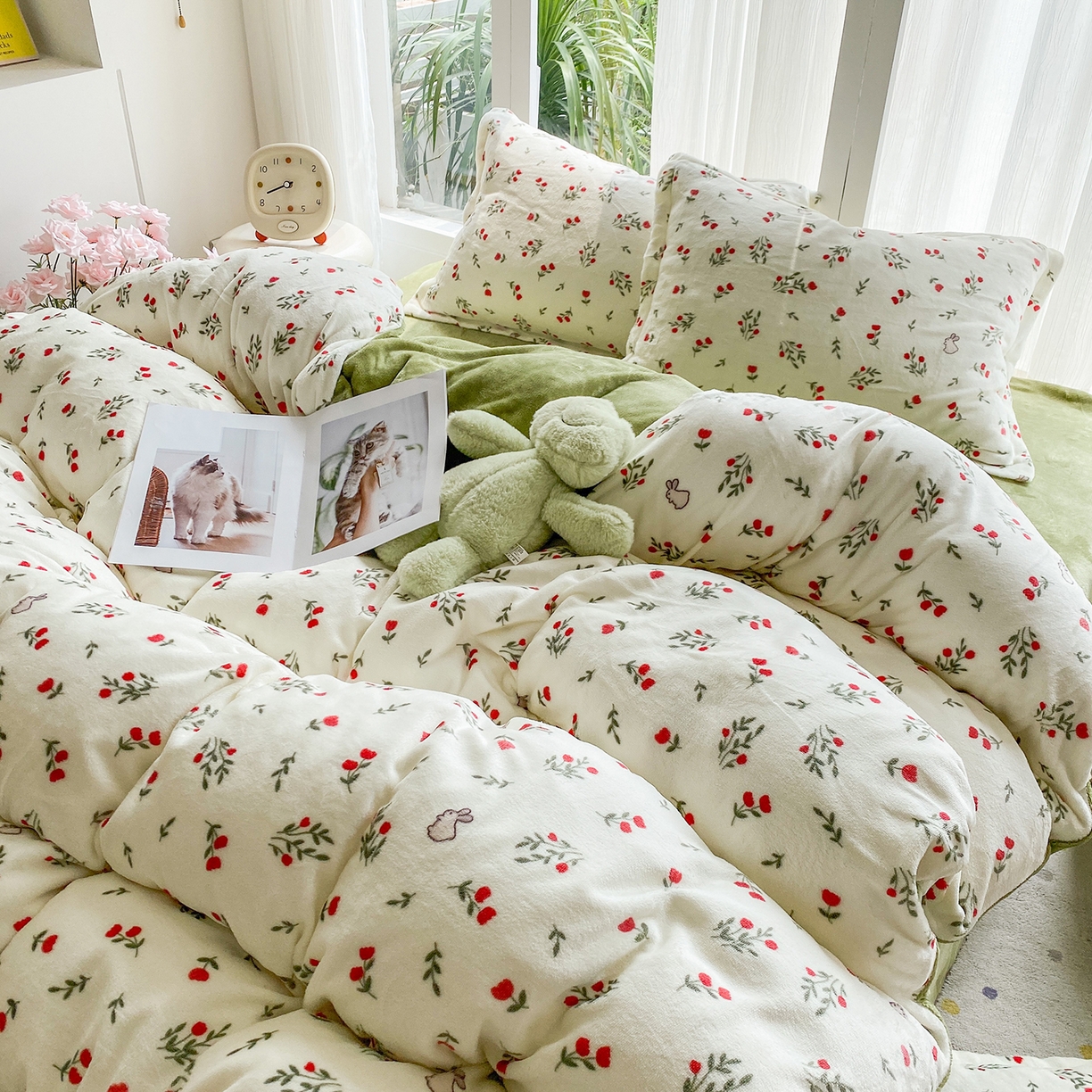 91家纺网 家纺一手货源 找家纺 梵克保罗 2025新款A类高克重牛奶绒印花四件套（包含买家秀） 小确幸