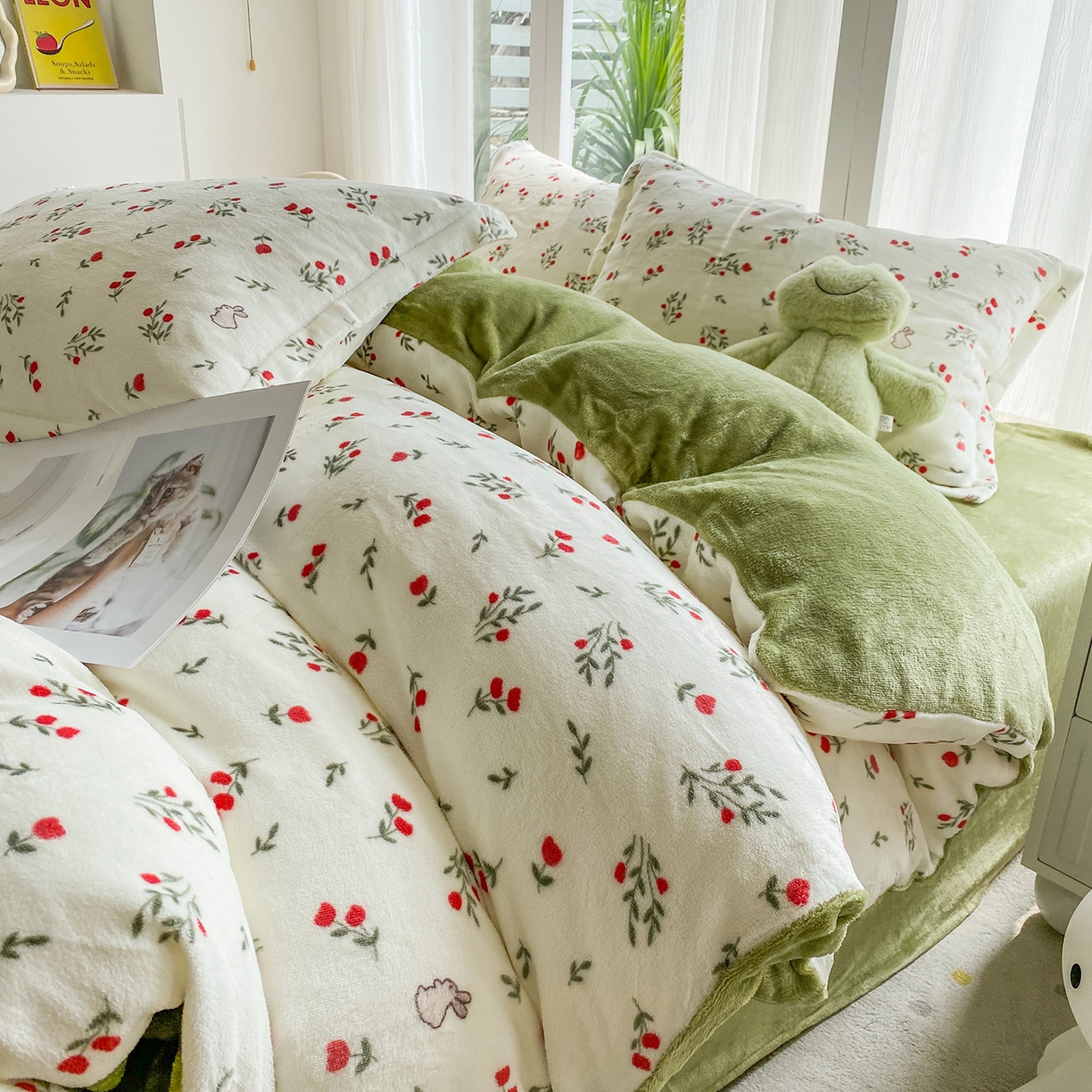 91家纺网 家纺一手货源 找家纺 梵克保罗 2025新款A类高克重牛奶绒印花四件套（包含买家秀） 小确幸