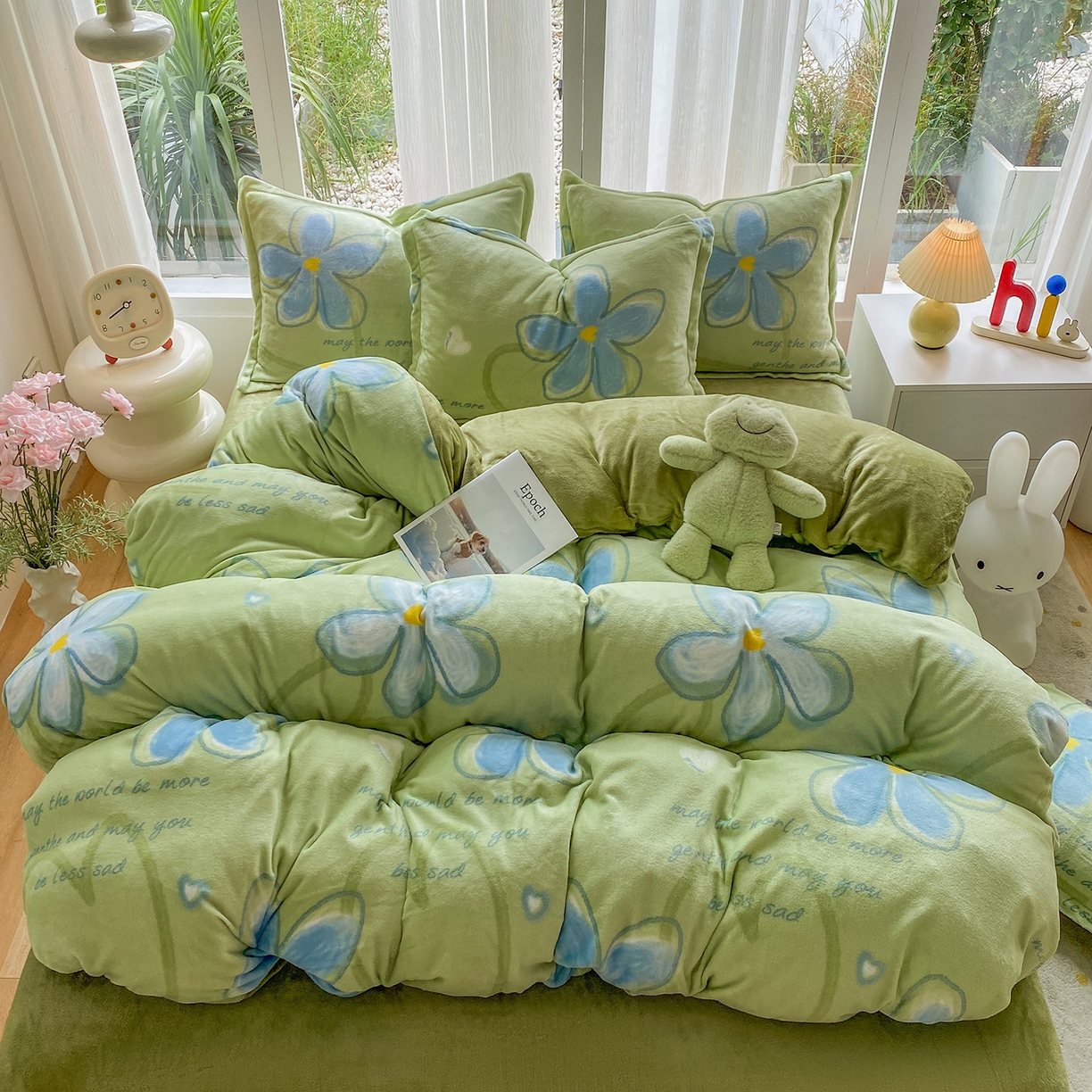 91家纺网 家纺一手货源 找家纺 梵克保罗 2025新款A类高克重牛奶绒印花四件套（包含买家秀） 心花路放