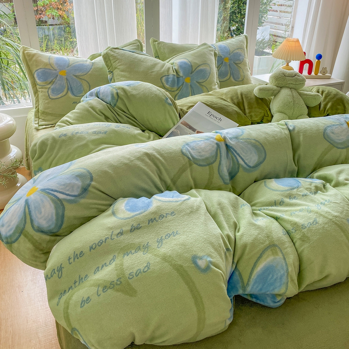 91家纺网 家纺一手货源 找家纺 梵克保罗 2025新款A类高克重牛奶绒印花四件套（包含买家秀） 心花路放