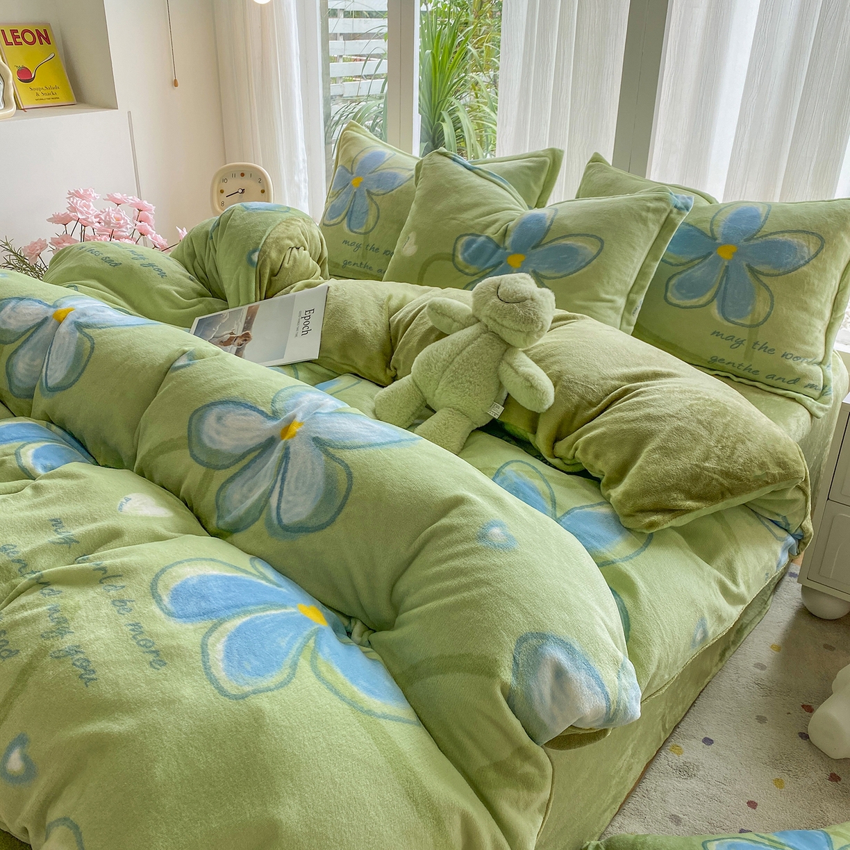 91家纺网 家纺一手货源 找家纺 梵克保罗 2025新款A类高克重牛奶绒印花四件套（包含买家秀） 心花路放