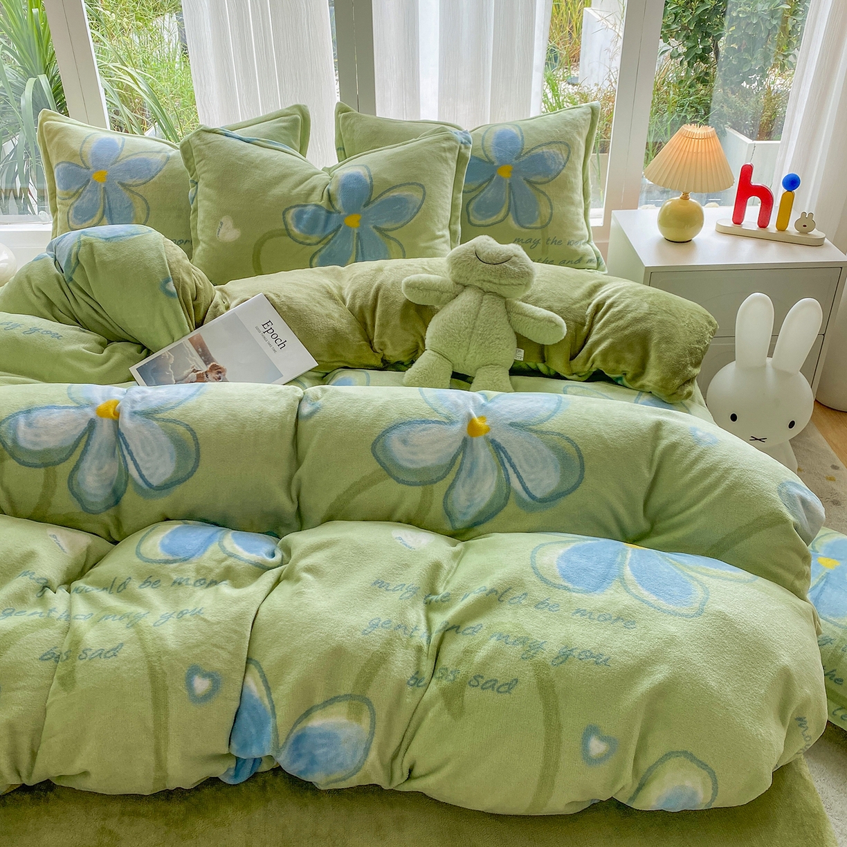 91家纺网 家纺一手货源 找家纺 梵克保罗 2025新款A类高克重牛奶绒印花四件套（包含买家秀） 心花路放