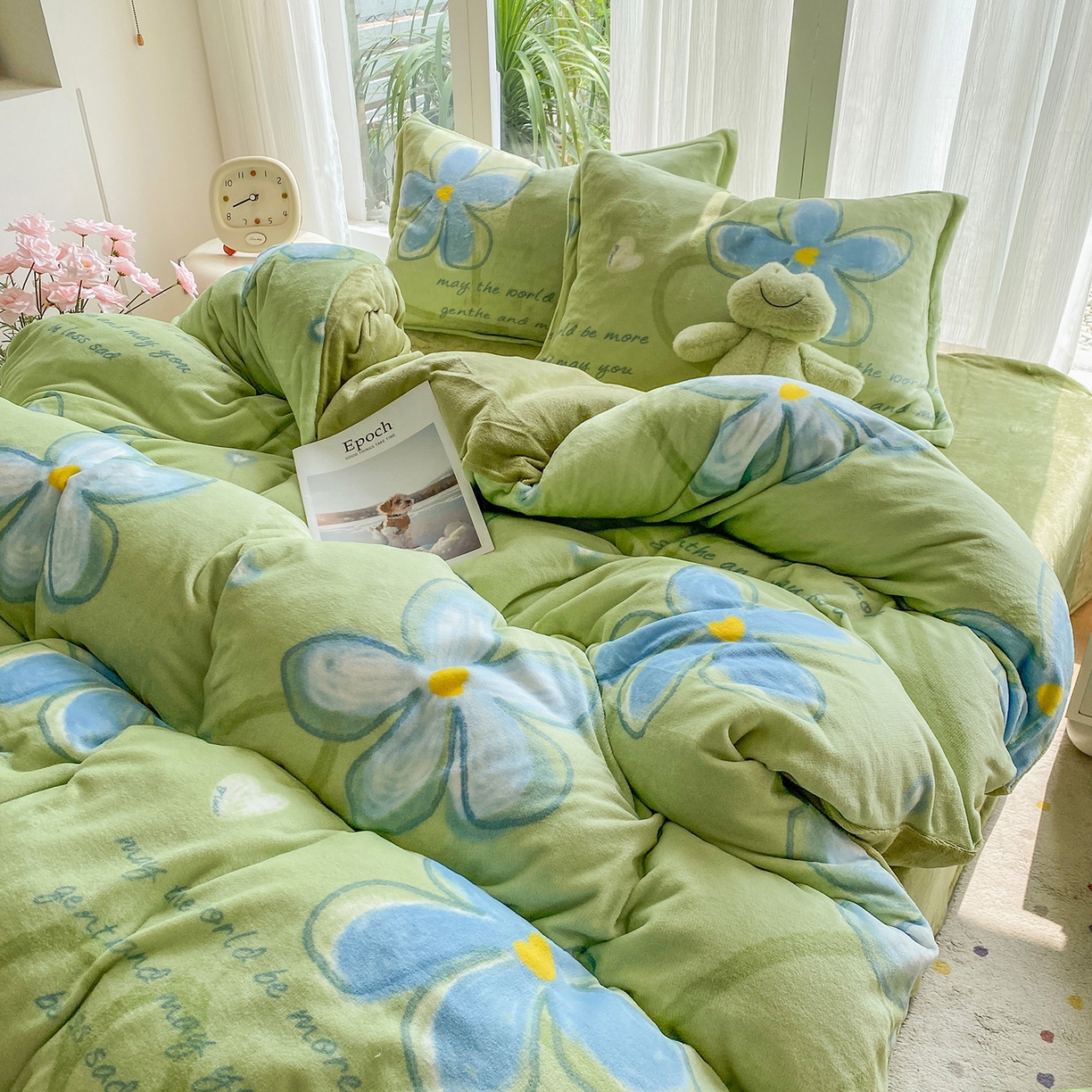 91家纺网 家纺一手货源 找家纺 梵克保罗 2025新款A类高克重牛奶绒印花四件套（包含买家秀） 心花路放