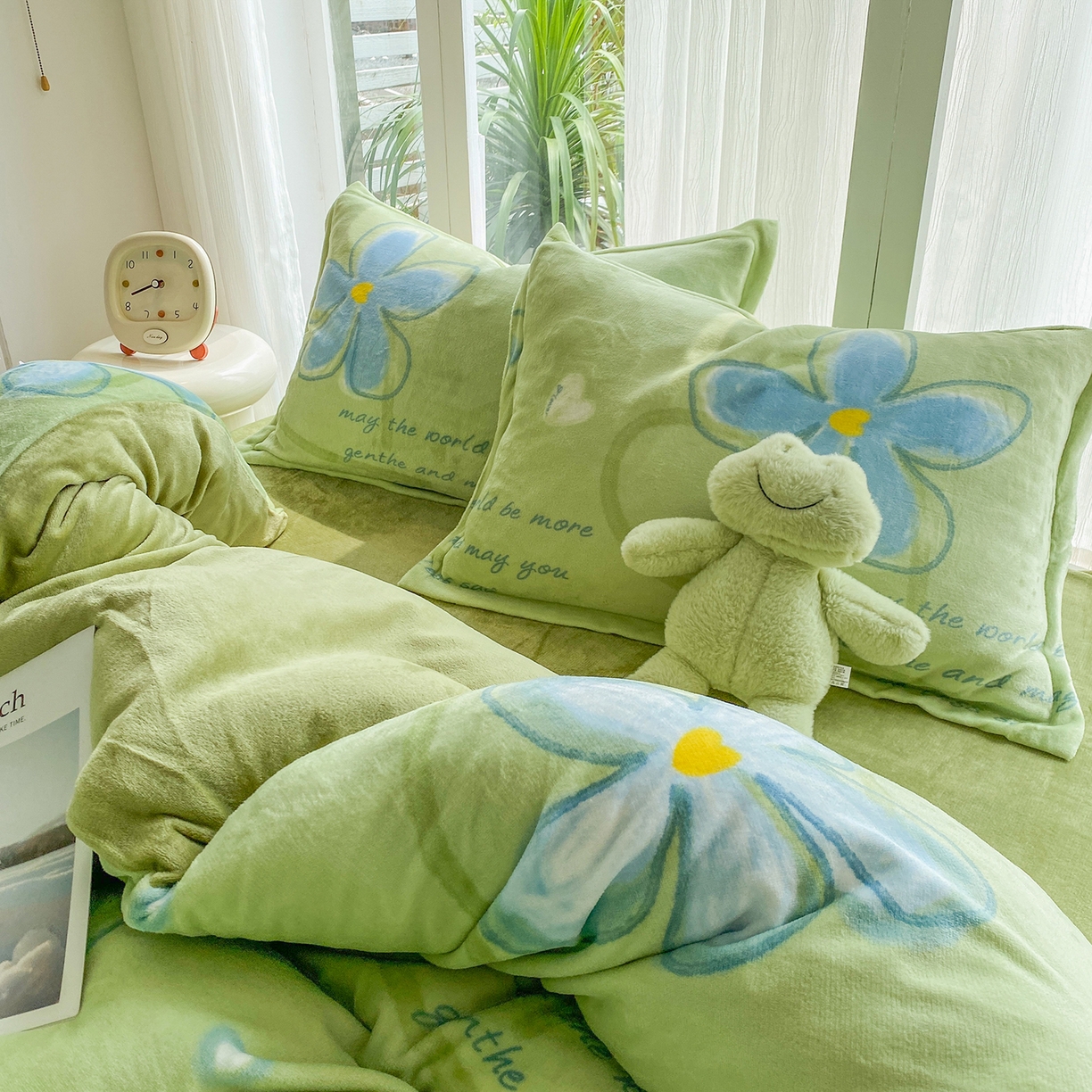 91家纺网 家纺一手货源 找家纺 梵克保罗 2025新款A类高克重牛奶绒印花四件套（包含买家秀） 心花路放