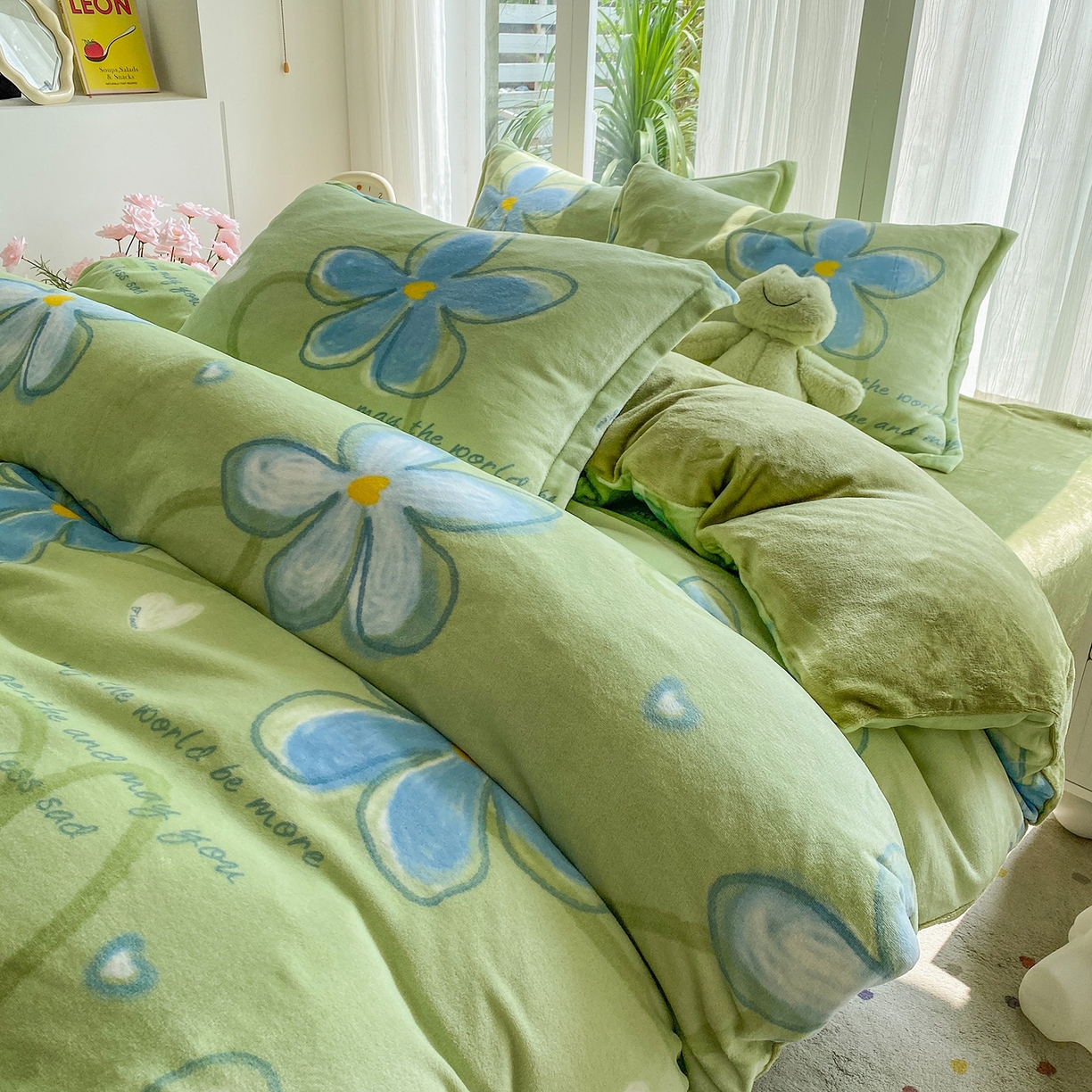 91家纺网 家纺一手货源 找家纺 梵克保罗 2025新款A类高克重牛奶绒印花四件套（包含买家秀） 心花路放