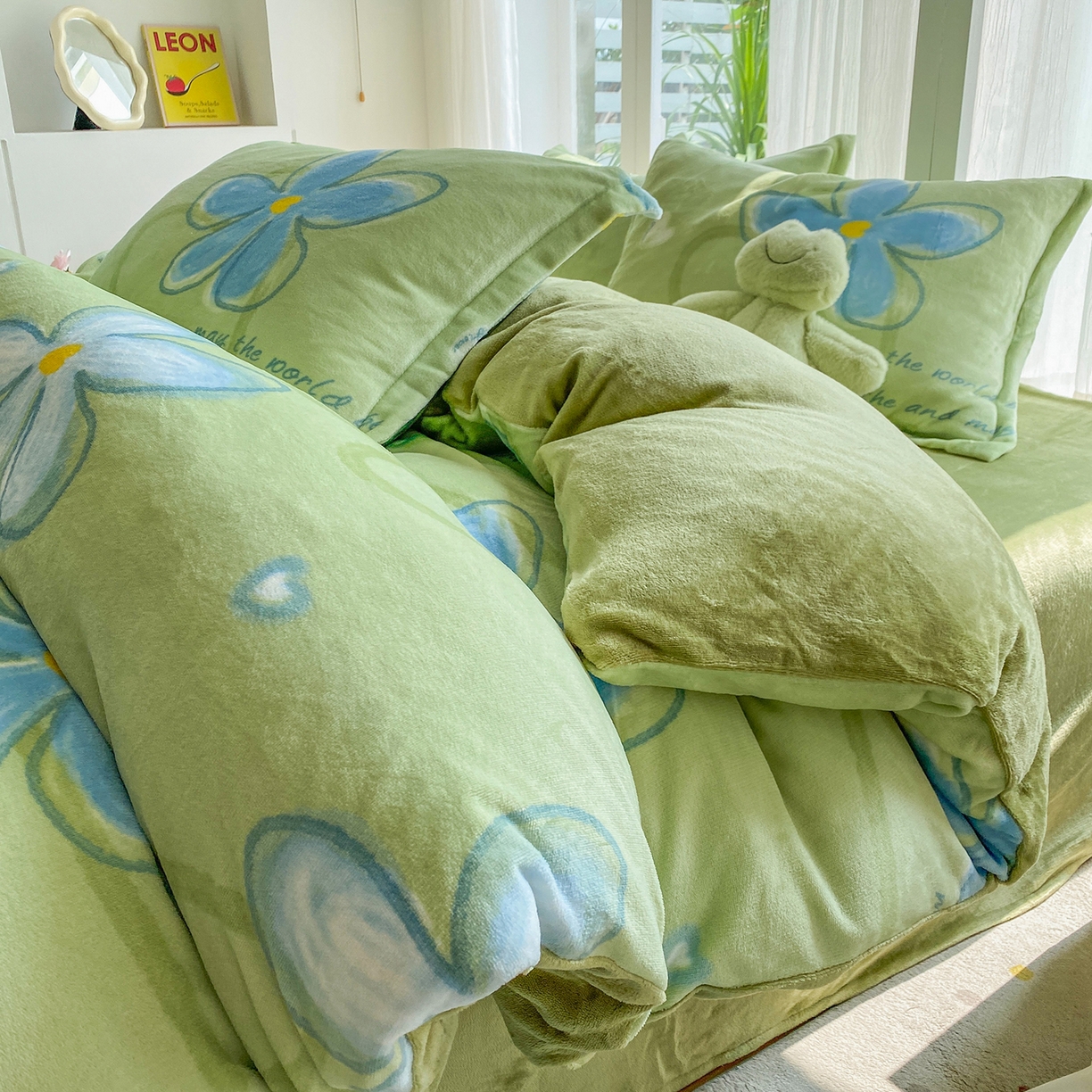 91家纺网 家纺一手货源 找家纺 梵克保罗 2025新款A类高克重牛奶绒印花四件套（包含买家秀） 心花路放