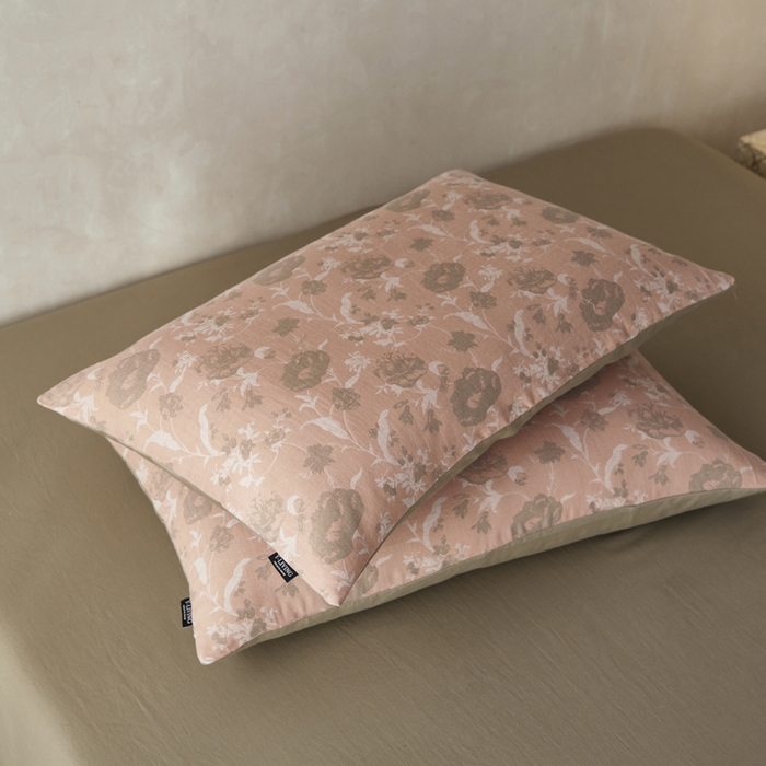 91家纺网 家纺一手货源 找家纺 宜代光年 2025新款彩色色织大提花纱布四件套 花枝棠-粉