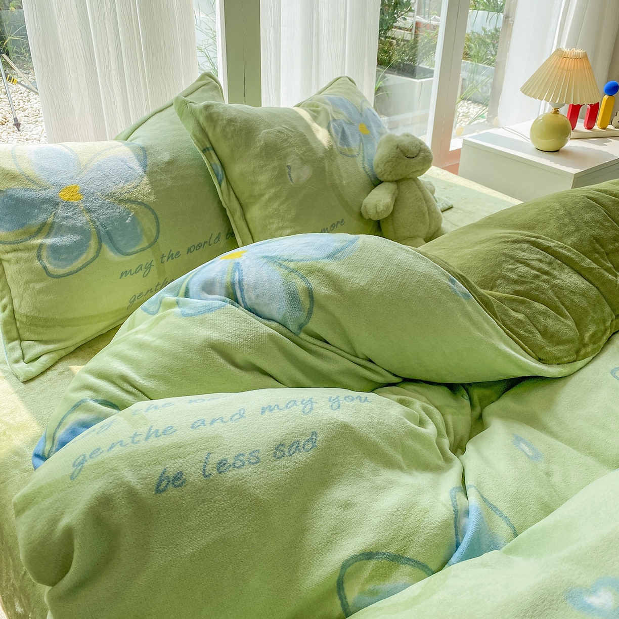 91家纺网 家纺一手货源 找家纺 梵克保罗 2025新款A类高克重牛奶绒印花四件套（包含买家秀） 心花路放