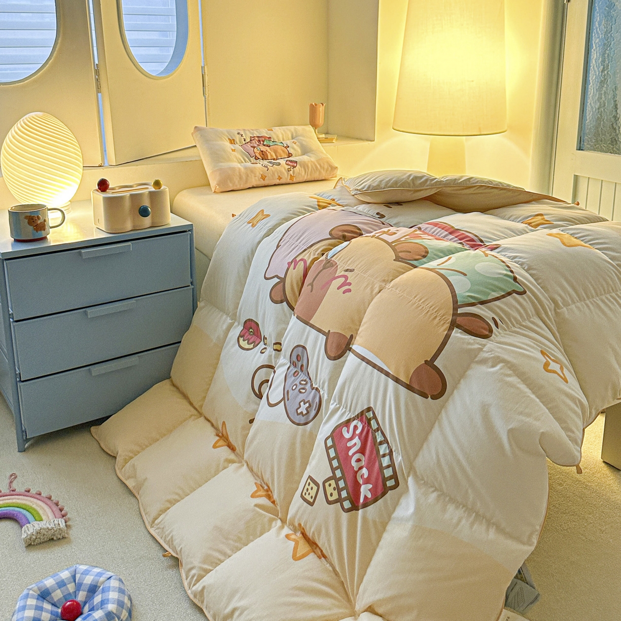 91家纺网 家纺一手货源 找家纺 （总）暖羽屋羽绒馆 2025新款真抗菌防螨95白鸭绒儿童学生被芯羽绒被冬被婴幼儿园小被子被子被芯