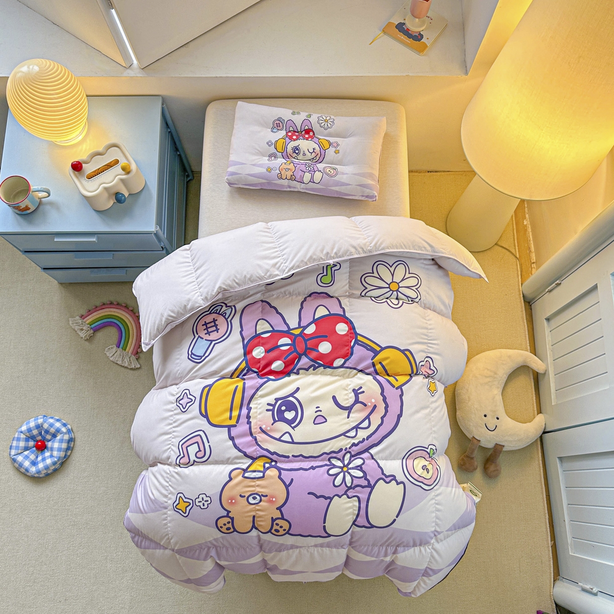 91家纺网 家纺一手货源 找家纺 暖羽屋羽绒馆 2025新款真抗菌防螨95白鸭绒儿童学生被芯羽绒被冬被婴幼儿园小被子被子被芯 紫色拉布尔