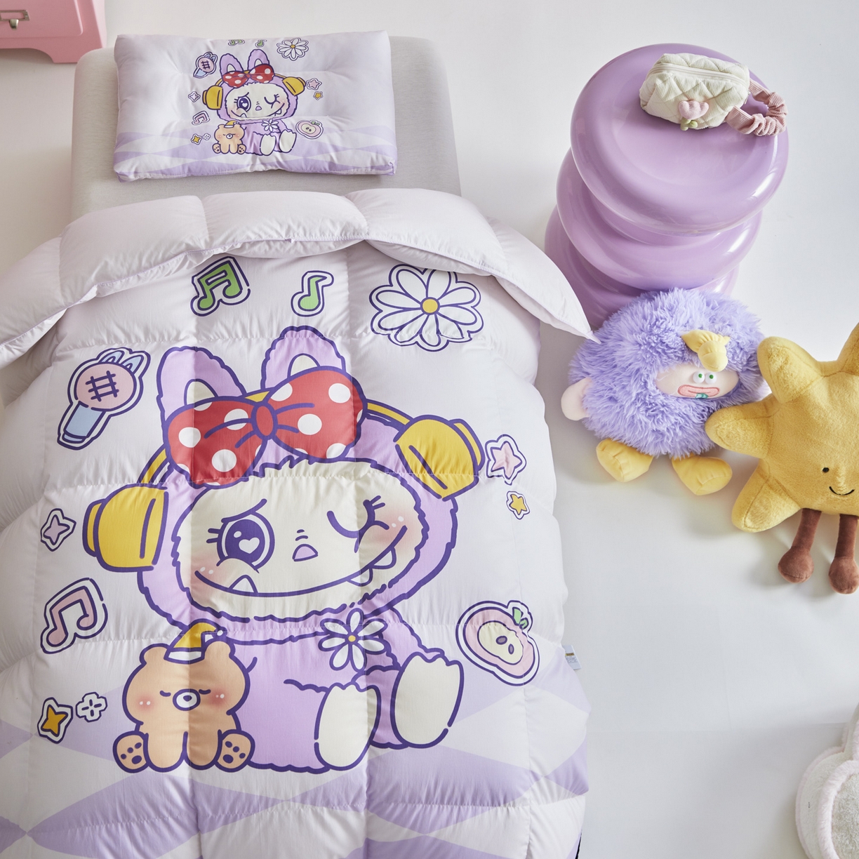 91家纺网 家纺一手货源 找家纺 暖羽屋羽绒馆 2025新款真抗菌防螨95白鸭绒儿童学生被芯羽绒被冬被婴幼儿园小被子被子被芯 紫色拉布尔2