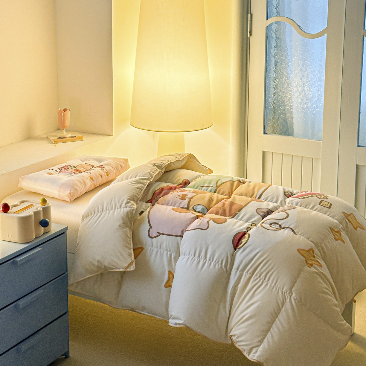 91家纺网 家纺一手货源 找家纺 暖羽屋羽绒馆 2025新款真抗菌防螨95白鸭绒儿童学生被芯羽绒被冬被婴幼儿园小被子被子被芯 放假的快乐2