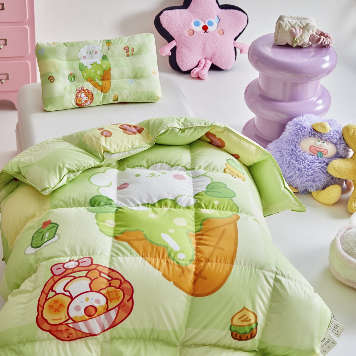 91家纺网 家纺一手货源 找家纺 暖羽屋羽绒馆 2025新款真抗菌防螨95白鸭绒儿童学生被芯羽绒被冬被婴幼儿园小被子被子被芯 清爽狗狗2