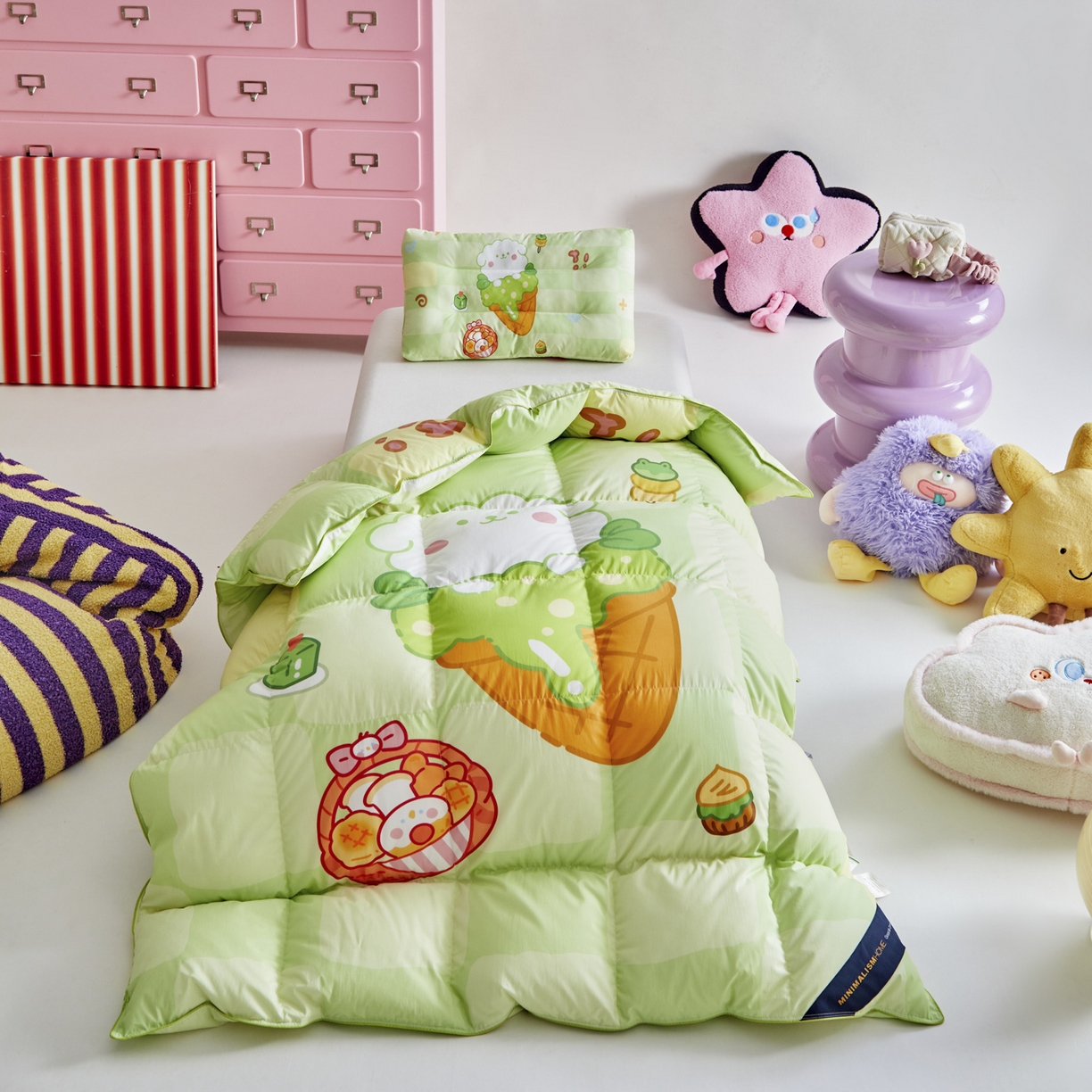 91家纺网 家纺一手货源 找家纺 暖羽屋羽绒馆 2025新款真抗菌防螨95白鸭绒儿童学生被芯羽绒被冬被婴幼儿园小被子被子被芯 清爽狗狗2