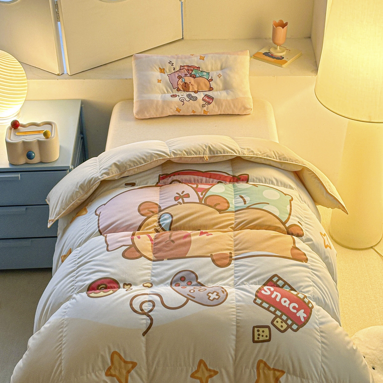 91家纺网 家纺一手货源 找家纺 暖羽屋羽绒馆 2025新款真抗菌防螨95白鸭绒儿童学生被芯羽绒被冬被婴幼儿园小被子被子被芯 放假的快乐2