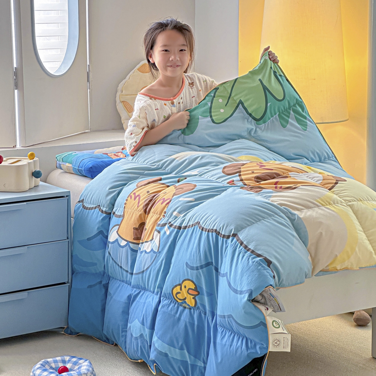 91家纺网 家纺一手货源 找家纺 暖羽屋羽绒馆 2025新款真抗菌防螨95白鸭绒儿童学生被芯羽绒被冬被婴幼儿园小被子被子被芯 给你满分