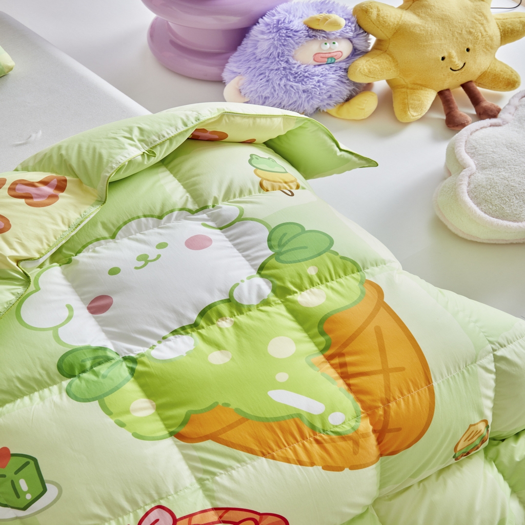 91家纺网 家纺一手货源 找家纺 暖羽屋羽绒馆 2025新款真抗菌防螨95白鸭绒儿童学生被芯羽绒被冬被婴幼儿园小被子被子被芯 清爽狗狗2