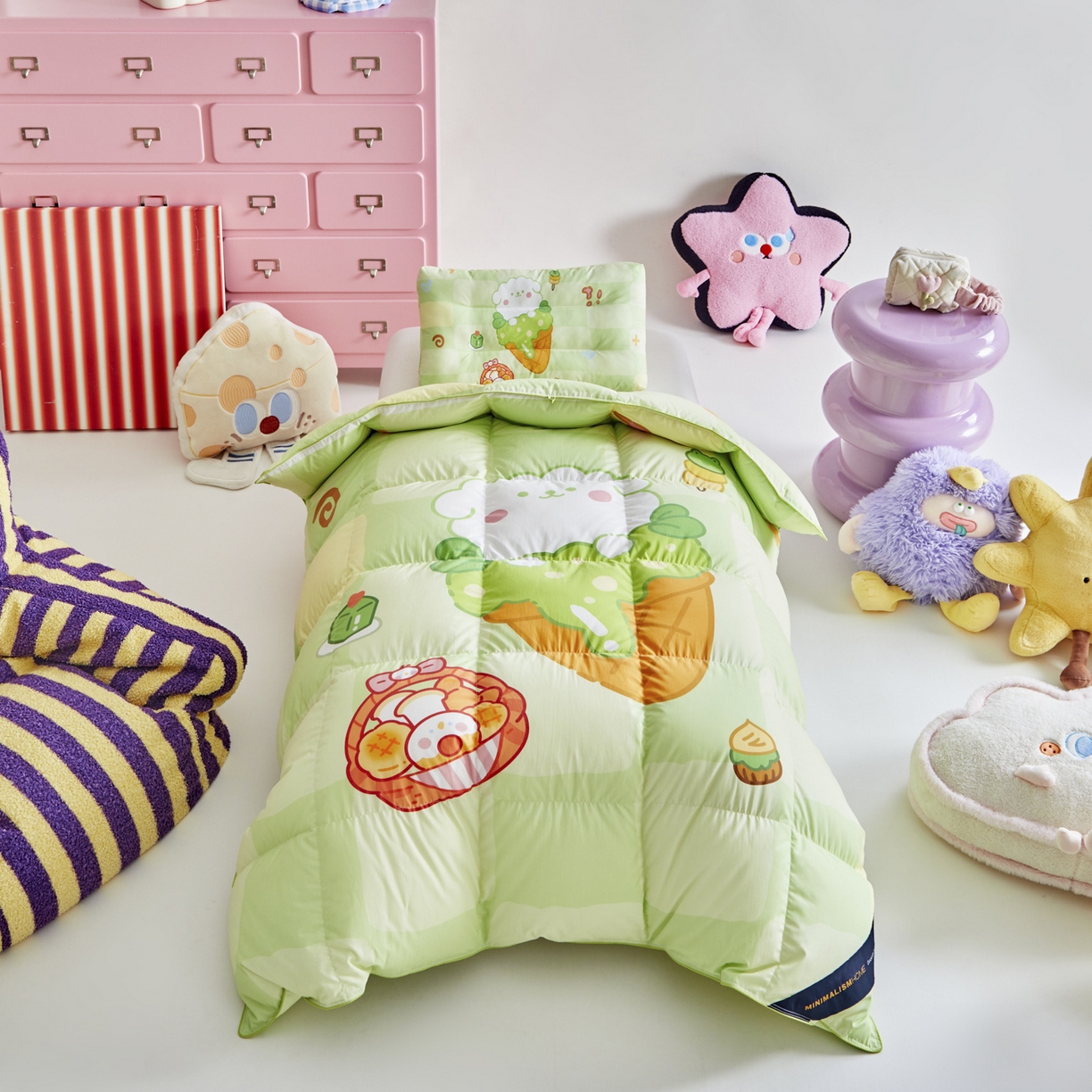 91家纺网 家纺一手货源 找家纺 暖羽屋羽绒馆 2025新款真抗菌防螨95白鸭绒儿童学生被芯羽绒被冬被婴幼儿园小被子被子被芯 清爽狗狗2