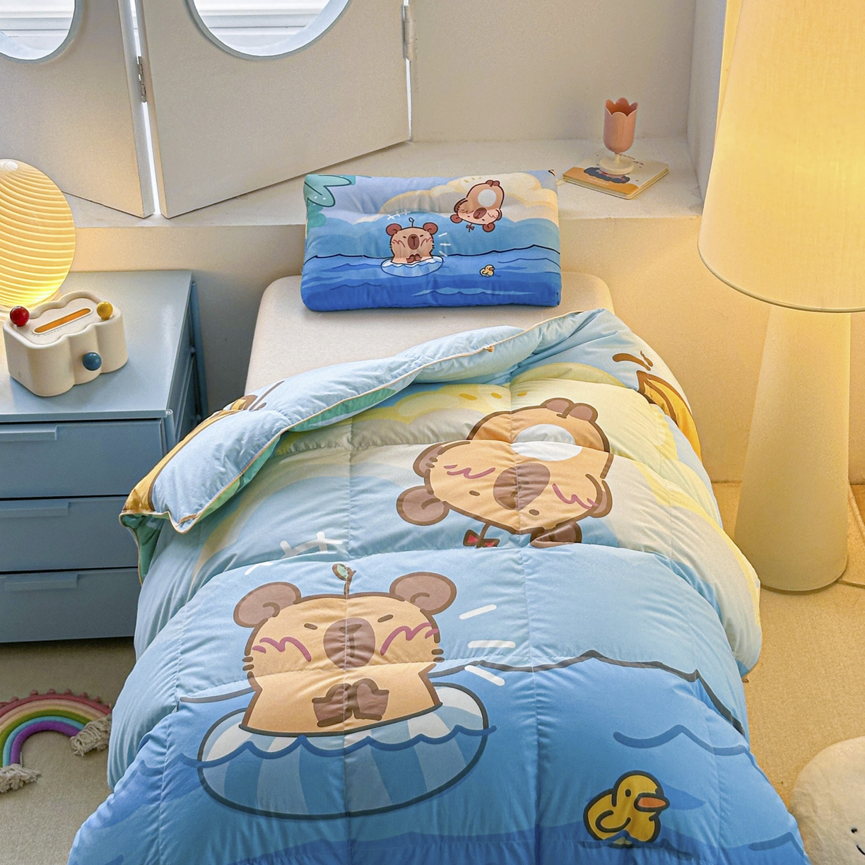 91家纺网 家纺一手货源 找家纺 暖羽屋羽绒馆 2025新款真抗菌防螨95白鸭绒儿童学生被芯羽绒被冬被婴幼儿园小被子被子被芯 给你满分