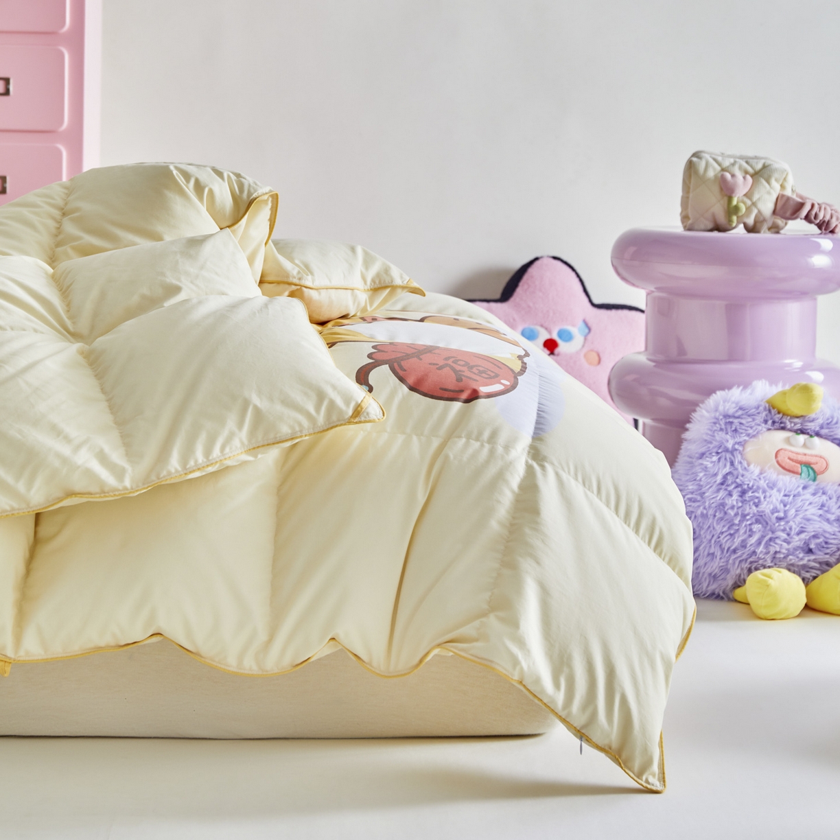 91家纺网 家纺一手货源 找家纺 暖羽屋羽绒馆 2025新款真抗菌防螨95白鸭绒儿童学生被芯羽绒被冬被婴幼儿园小被子被子被芯 柿柿如意2