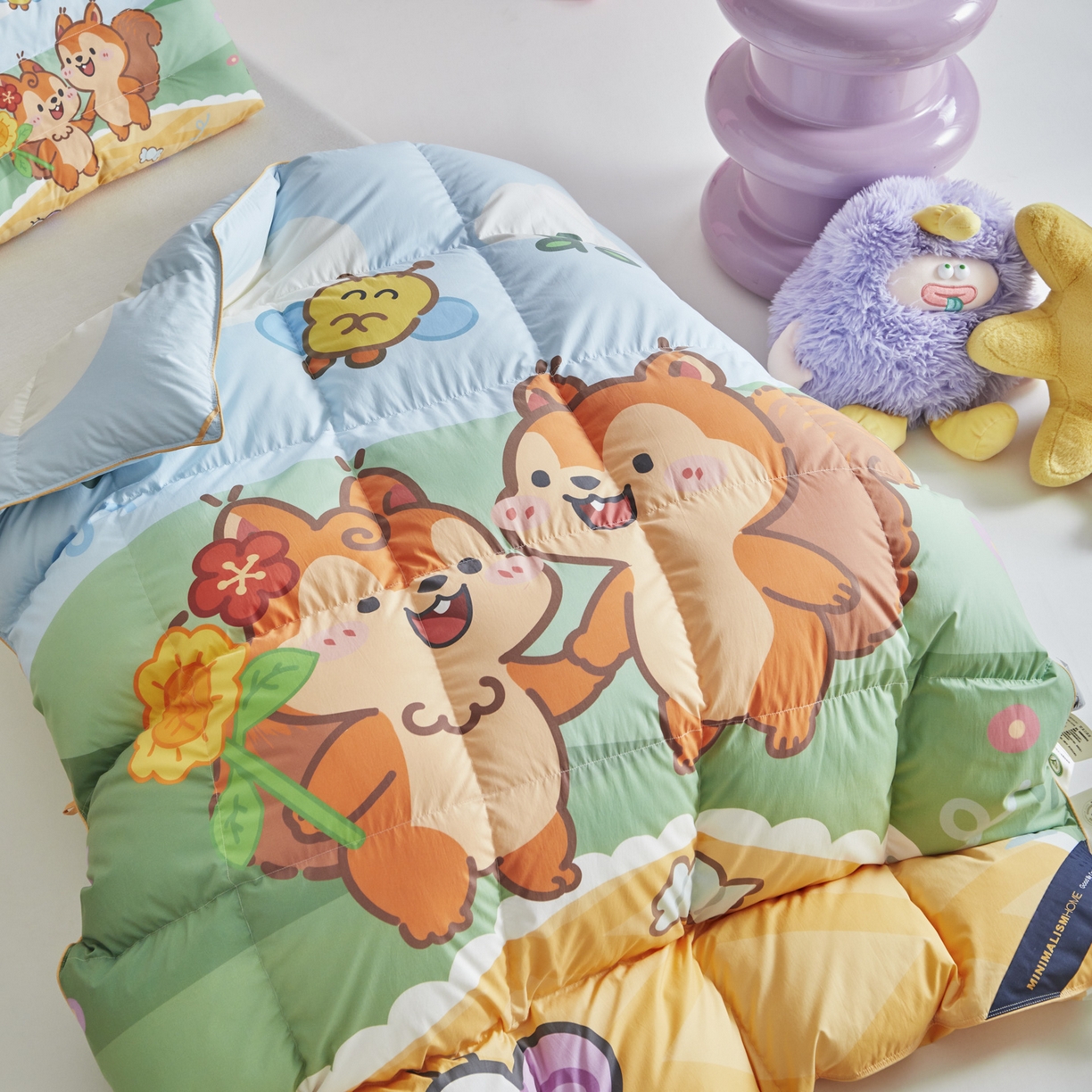 91家纺网 家纺一手货源 找家纺 暖羽屋羽绒馆 2025新款真抗菌防螨95白鸭绒儿童学生被芯羽绒被冬被婴幼儿园小被子被子被芯 两只松鼠2