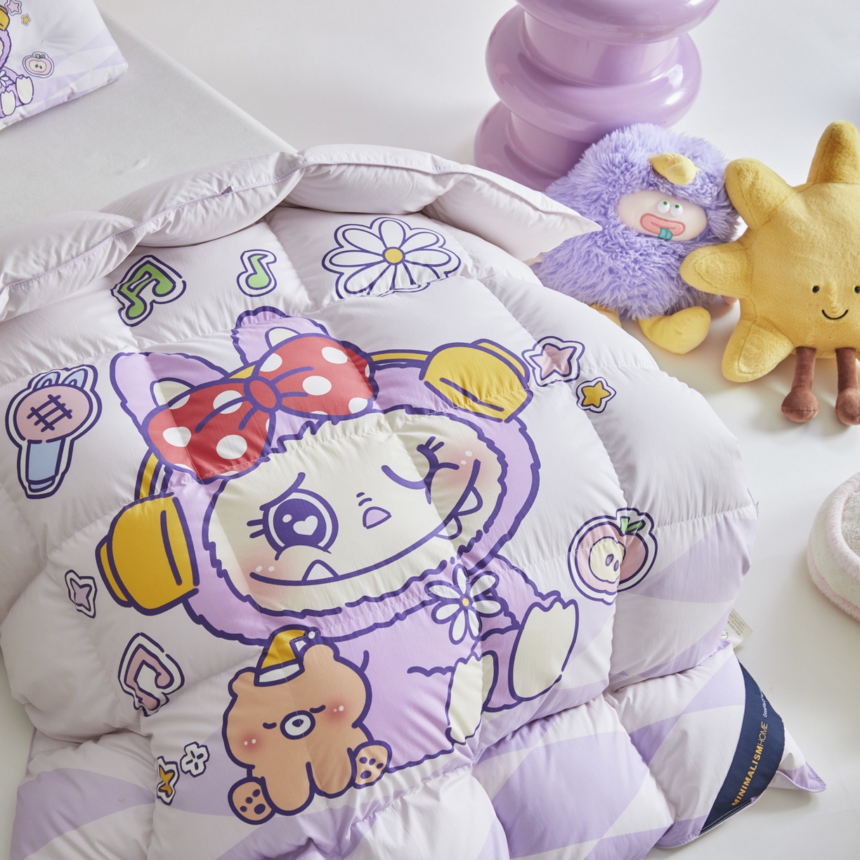 91家纺网 家纺一手货源 找家纺 暖羽屋羽绒馆 2025新款真抗菌防螨95白鸭绒儿童学生被芯羽绒被冬被婴幼儿园小被子被子被芯 紫色拉布尔2