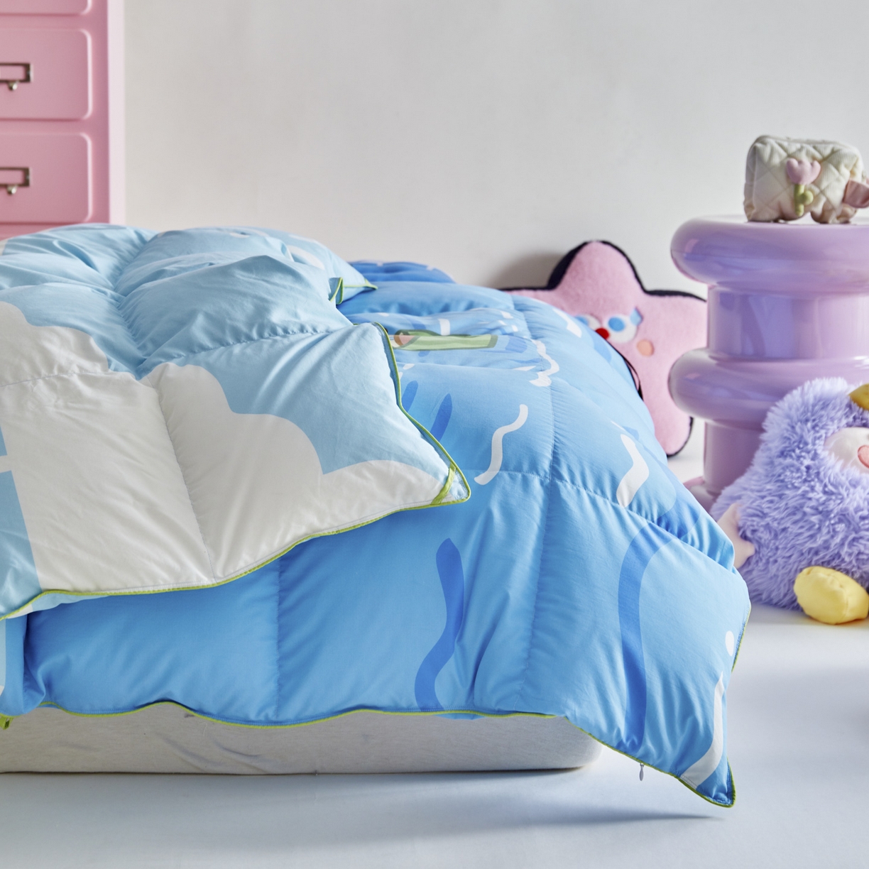 91家纺网 家纺一手货源 找家纺 暖羽屋羽绒馆 2025新款真抗菌防螨95白鸭绒儿童学生被芯羽绒被冬被婴幼儿园小被子被子被芯 鱼鼠同乐