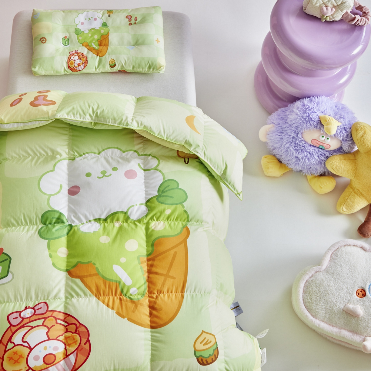 91家纺网 家纺一手货源 找家纺 暖羽屋羽绒馆 2025新款真抗菌防螨95白鸭绒儿童学生被芯羽绒被冬被婴幼儿园小被子被子被芯 清爽狗狗2