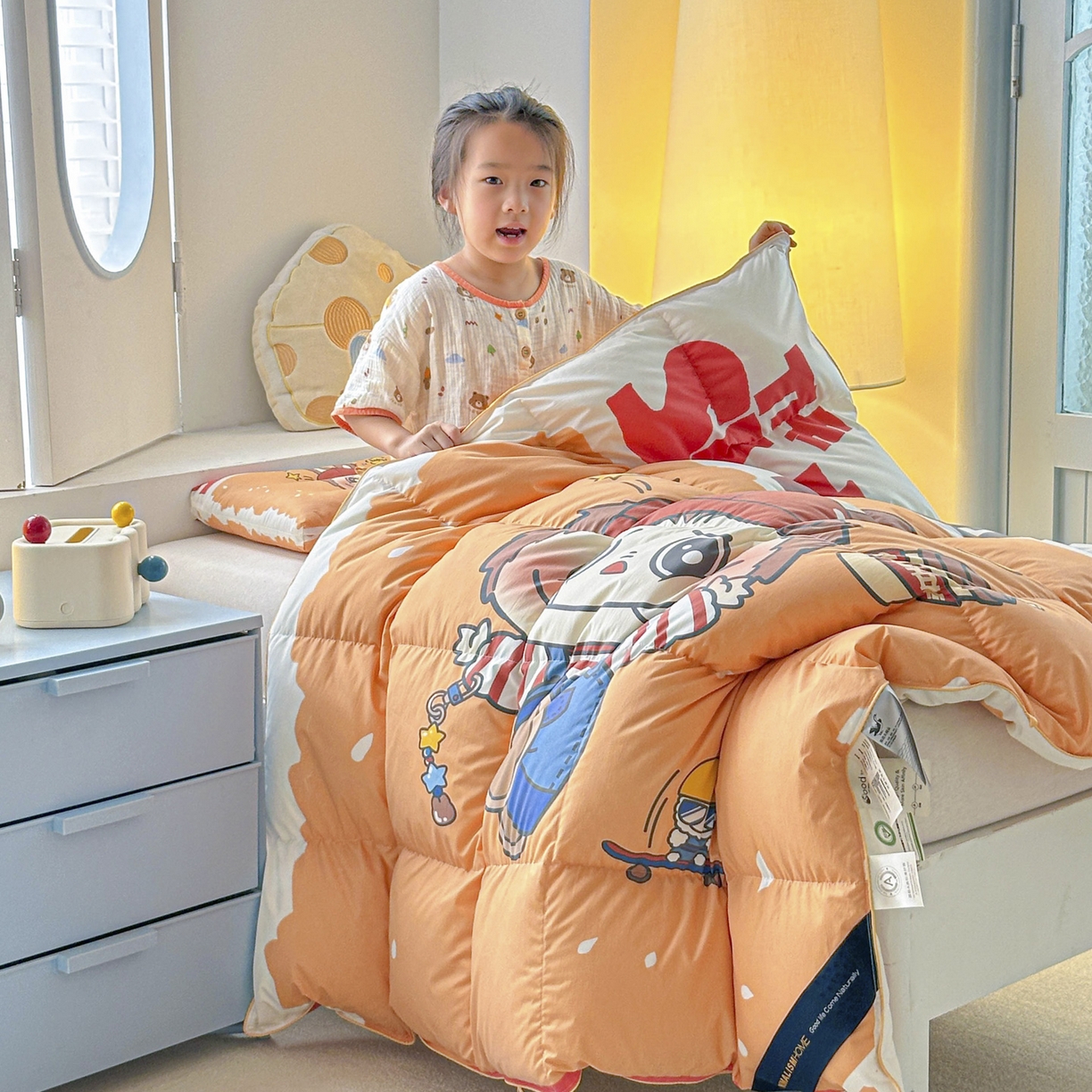 91家纺网 家纺一手货源 找家纺 暖羽屋羽绒馆 2025新款真抗菌防螨95白鸭绒儿童学生被芯羽绒被冬被婴幼儿园小被子被子被芯 运动拉布特